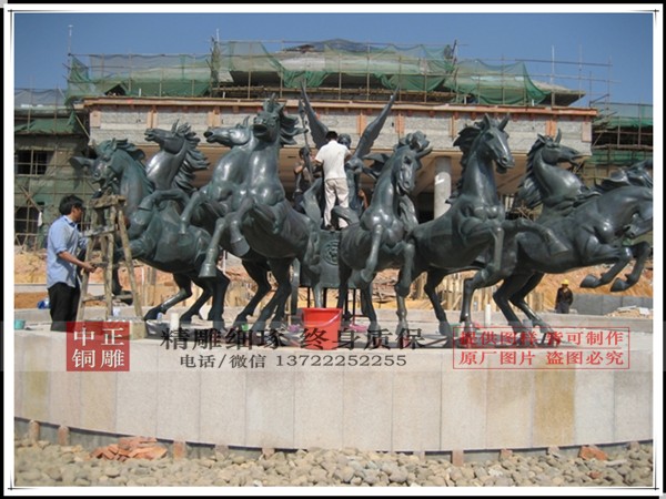 阿波羅戰車銅雕塑