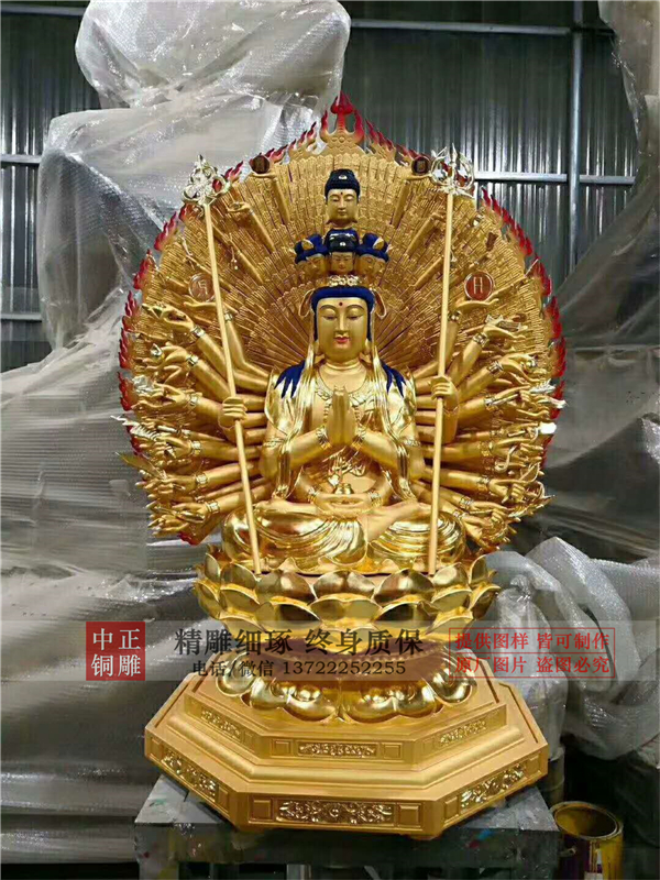 四面鑄銅千手觀音雕塑