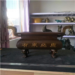 方形銅雕香爐
