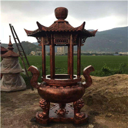 銅雕香爐