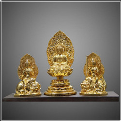 三寶佛銅佛像擺件