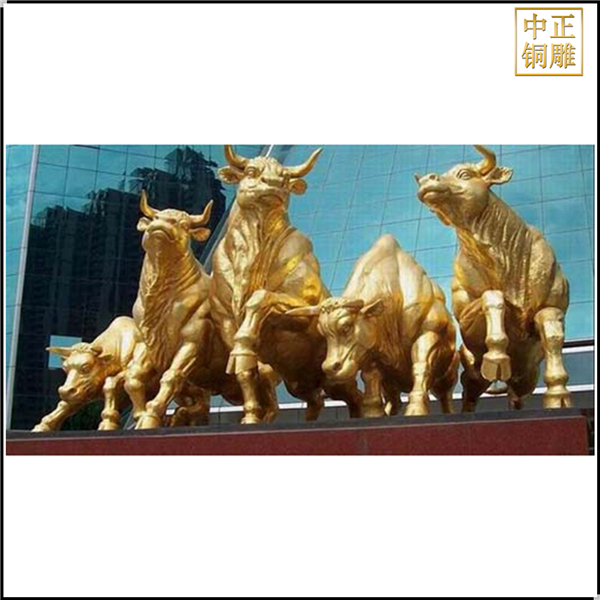 公司門口銅牛雕塑