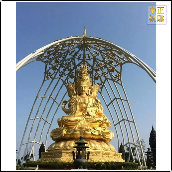 四面觀音銅佛像