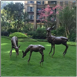 小區景觀銅鹿雕塑