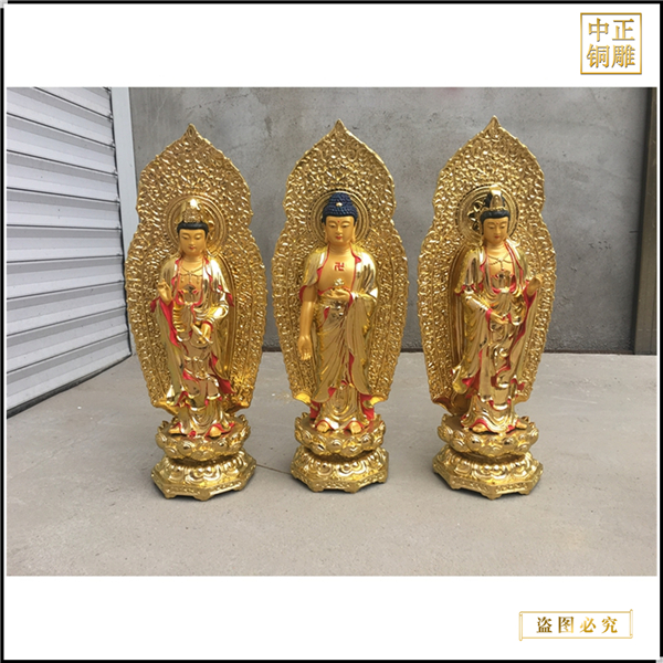 2米高西方三圣佛像鑄造