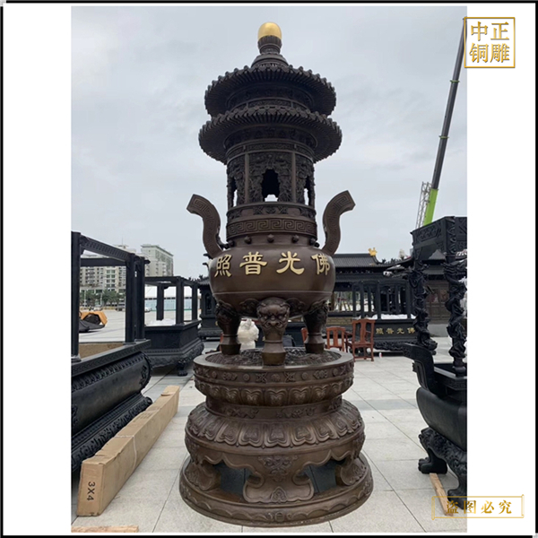 供應道觀長方形銅香爐