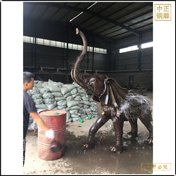酒店別墅門口銅雕大象加工制作