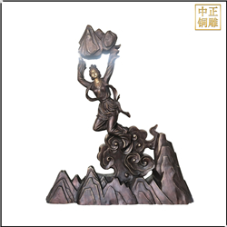 大型女媧補(bǔ)天園林銅雕塑發(fā)貨