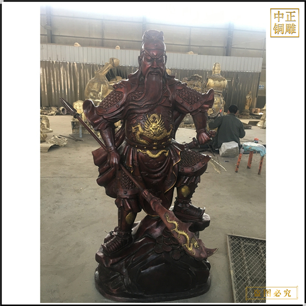 銅雕關公雕塑擺件