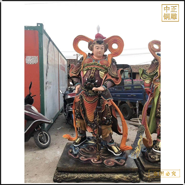 黃銅彩繪韋陀銅佛像