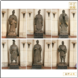 各種古代名人銅雕塑