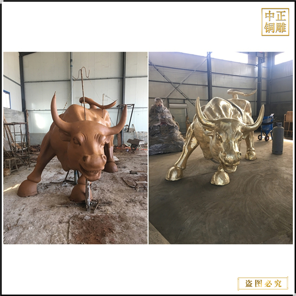 廣場華爾街純銅牛擺件
