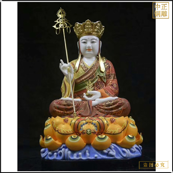 純銅坐像地藏王高一米