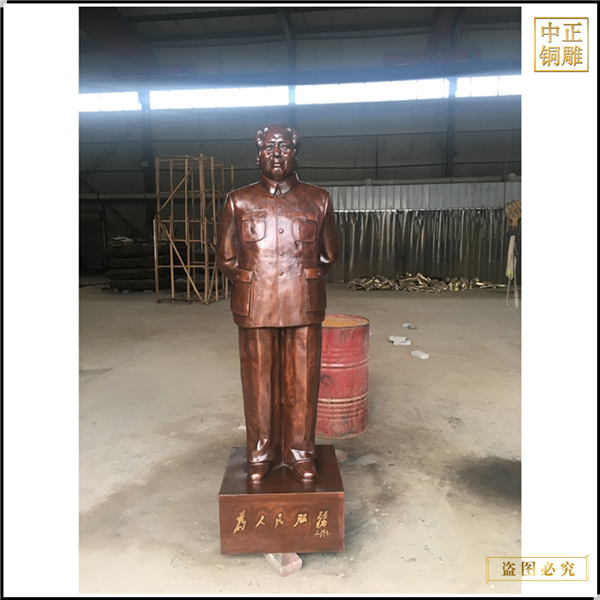 純銅名人背手像鑄造