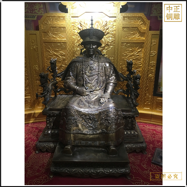 室內雍正皇帝銅雕