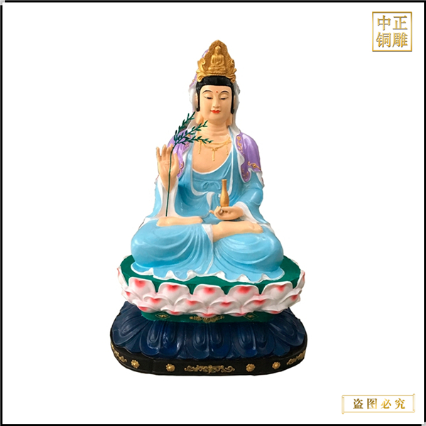 高70cm純銅貼金觀音像