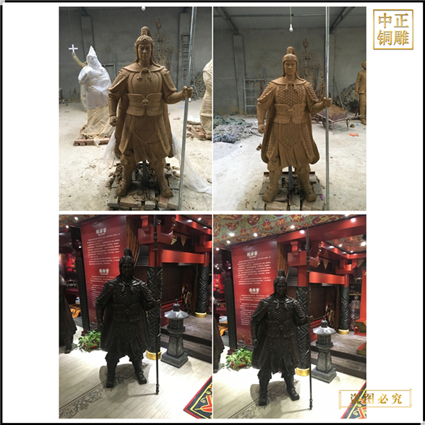 士兵拿劍槍人物銅雕塑