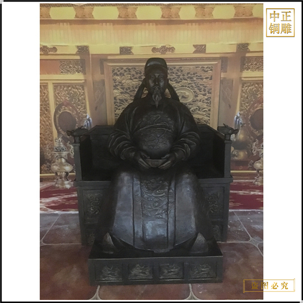 室內(nèi)古代人物銅雕塑