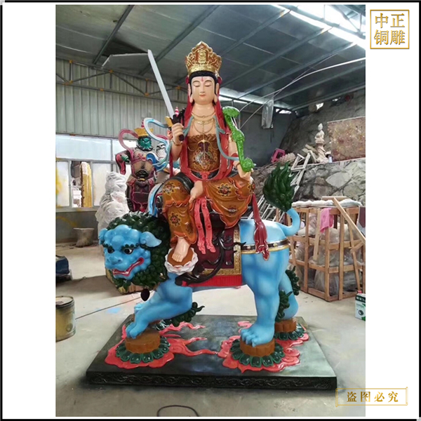 文殊普賢菩薩銅雕像