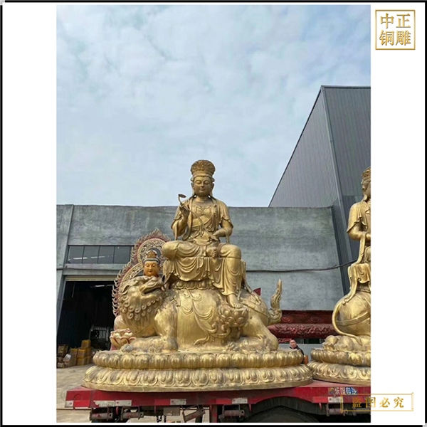 批發(fā)坐神獸文殊普賢菩薩