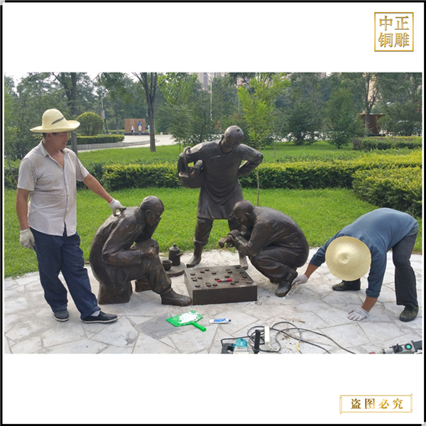 園林下鄉(xiāng)棋人物雕塑