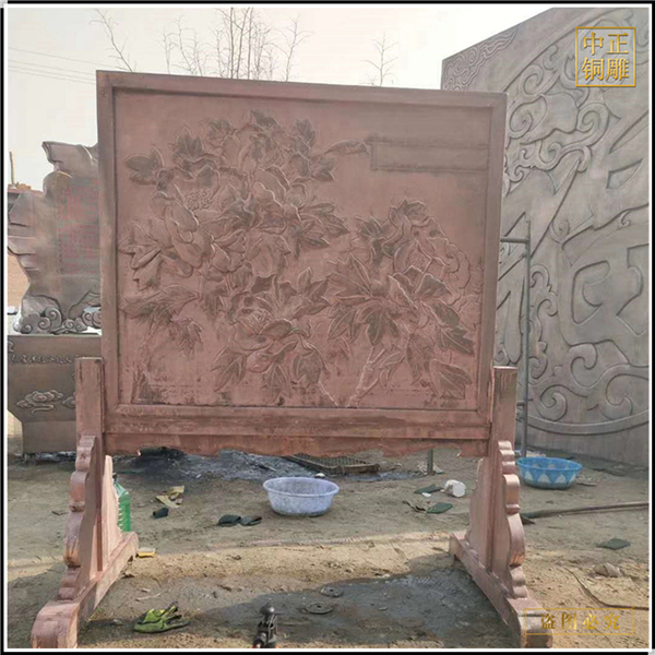 銅浮雕壁畫屏風