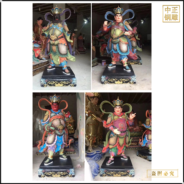 貼金純銅四大天王佛像圖片