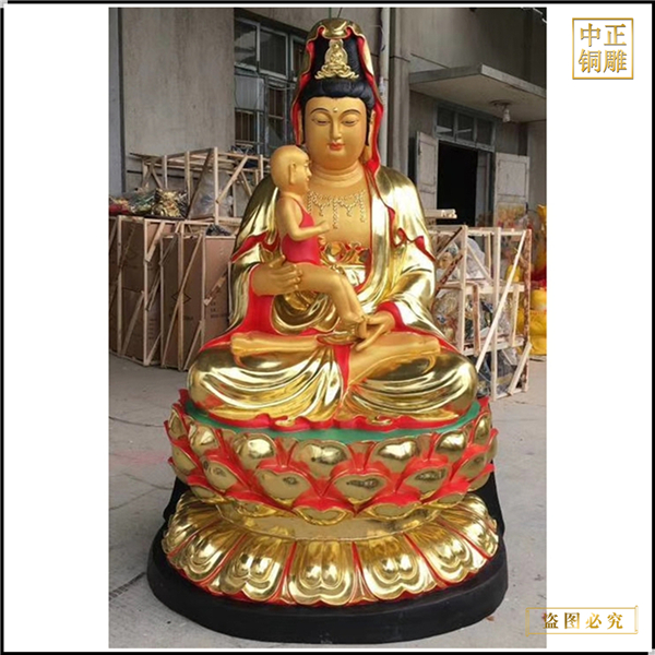 抱娃娃送子觀音菩薩像