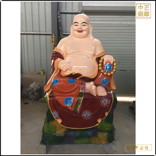 彩繪大型十八羅漢銅雕塑