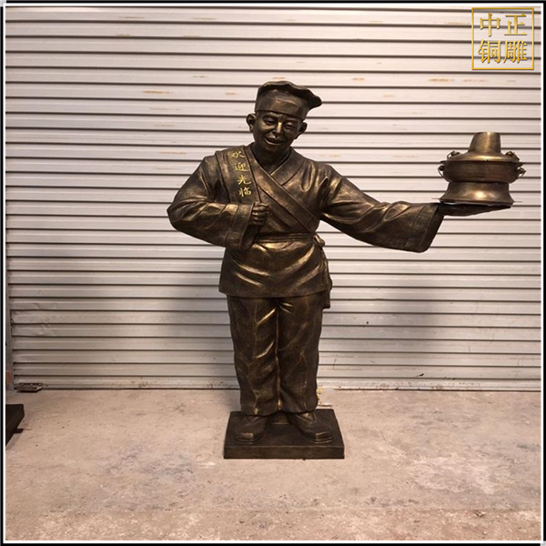 門口迎賓人物銅雕塑鑄造