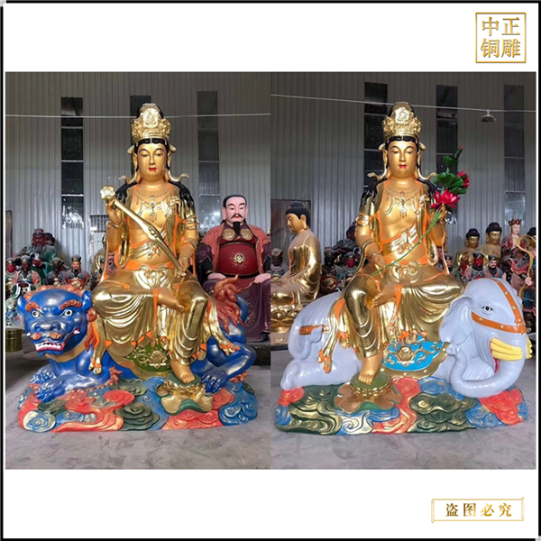 大型文殊普賢銅像批發