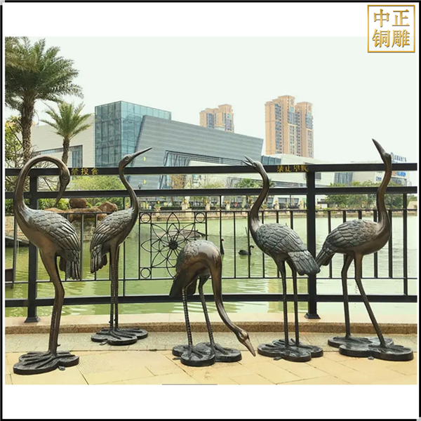 景觀室外銅仙鶴雕塑