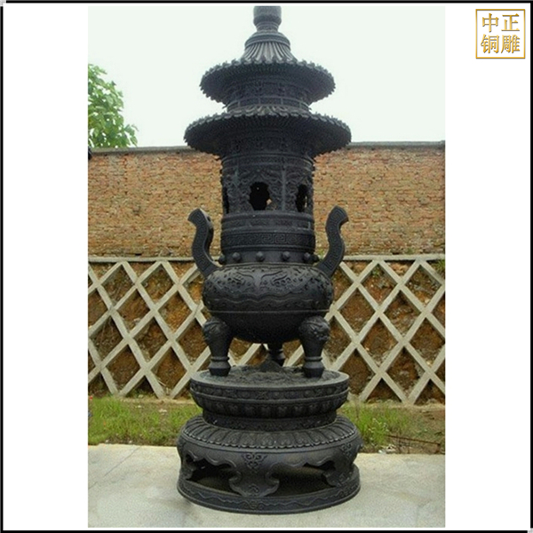 圓形銅香爐雕塑
