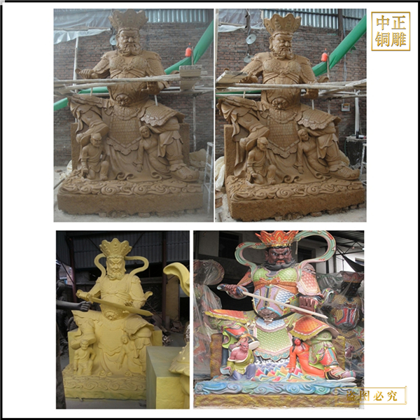 身穿戰甲武將四大天王佛像