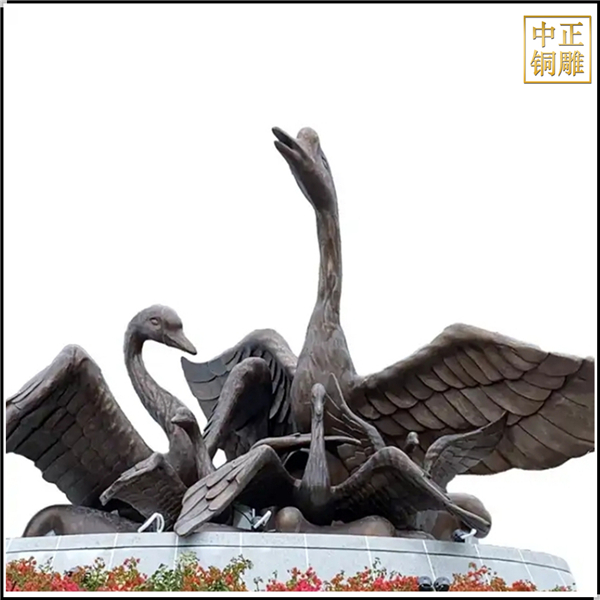 小區(qū)銅天鵝雕塑鑄造