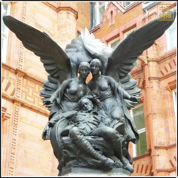 帶翅膀廣場(chǎng)人物銅雕塑